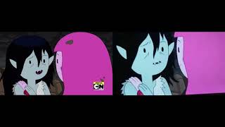 Adventure Time Bubbline kissing Original Vs CN Asia censorship side by side comparison [upl. by Oniliuqnart]