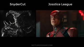 Justice League Comparison Tunnel Fight Steppenwolf  Snydercut vs Josstice League [upl. by Ttegirb507]