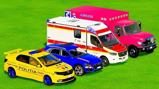 TRANSPORTING PIXAR CARS amp FRUITS WITH COLORED amp JOHN DEERE vs CLAAS vs TRACTORS BeamNGdrive [upl. by Yme]