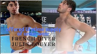 Olympic DiverJules Bouyer – whose swimming trunks sent fans wild offered lifetime supply of undies [upl. by Kerk]