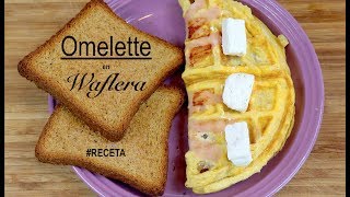 Omelette en waflera  Un desayuno rápido cuando tienes el tiempo encima [upl. by Ravahs971]