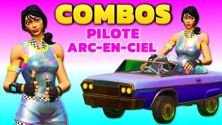 Combos PILOTE ARCENCIEL 🏁 Skin Parrainer un ami Fortnite [upl. by Evol]