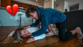 I PASSED OUT PRANK ON BOYFRIEND HE FREAKS OUT [upl. by Ylrad]