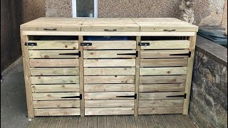 How to build a triple wheelie bin store  Simple DIY project [upl. by Harmon]