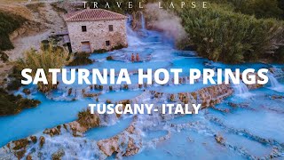 Saturnia Hot Springs in Tuscany – Italy  Natural Baths of Tuscany  by drone [upl. by Milford300]