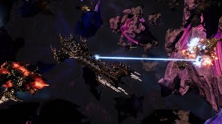 Ultramarines vs Orks  4K Quality  Battlefleet Gothic Armada 2 [upl. by Ferwerda]