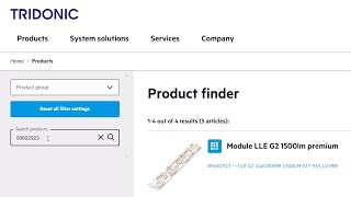 How to use the Product finder on the Tridonic website [upl. by Breana]