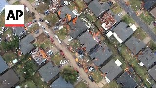 Severe storms in Oklahoma leave extended damage injuries and power outages [upl. by Adner]