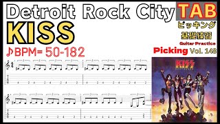 Speed UpDetroit Rock City  KISS Guitar Intro Riff TAB BPM50182 【Guitar Picking Vol148】 [upl. by Clarie]