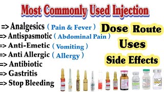 Commonly Used Injection  Common Injections and Their Uses [upl. by Penman]