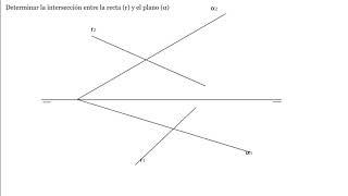 Intersección recta plano oblicuo 💥💥💥Sistema diédrico💥💥💥 [upl. by Aysan]