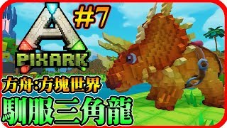 馴服三角龍 PixARK《方舟：方塊世界》7【老頭】 [upl. by Tarfe]