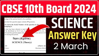 Cbse Board 10th Science Paper Solution 2024 Class 10 Cbse Board Exam 2024 Science Paper Answer Key [upl. by Ylrebnik]