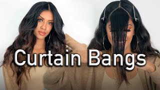 DIY Curtain Bangs How to Cut and Style Like a Pro  AribaPervaiz  HAIR TUTORIAL [upl. by Eikcim18]