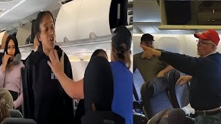 Female cop Officer Boards Plane Man Won’t Let Her Take Her Seat [upl. by Esinereb850]