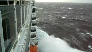 Queen Victoria in Heavy Seas on a Winter Transatlantic Crossing [upl. by Ecnaled]