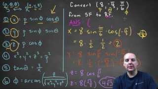 Spherical to Rectangular Conversion  Example 7 [upl. by Landel]