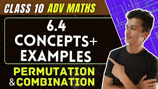 class 10 Advanced Maths Exercise 64 chapter 6 Permutation and Combination concepts and examples [upl. by Vona251]