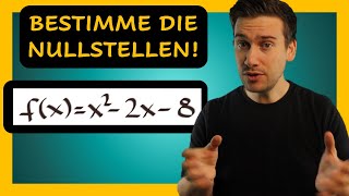 Nullstellen einer quadratischen Funktion berechnen Erklärung mit Beispiel [upl. by Caspar]