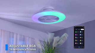 Quick Installation amp Showcase of Humhold 24quot Smart LED Bladeless Ceiling Fans [upl. by Mazel]