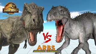 TREX Jurassic World vs IREX DINOSAUR BATTLE  Animal Revolt Battle Simulator [upl. by Yeblehs]