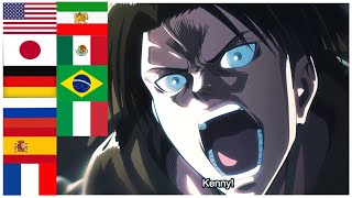 Levi Screaming quotKENNYquot in 10 Different Languages  Attack on Titan Season 3『進撃の巨人』 [upl. by Martin]