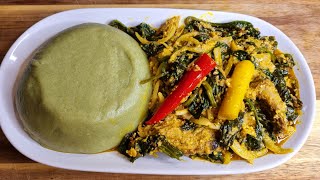 Egusi Egg and Spinach soup  Spinach and Brocoli Fufu [upl. by Enyalb940]