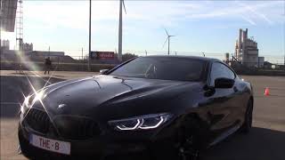 BMW 840d doing launch controles and drifts on race track [upl. by Leff470]