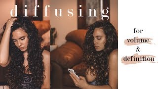 how to diffuse curly hair  volume definition and no frizz [upl. by Publius277]