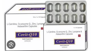 Covit Q10 Capsule LCarnitine Coenzyme Q Zinc Lycopene amp Astaxanthin Capsules [upl. by Enitsua]