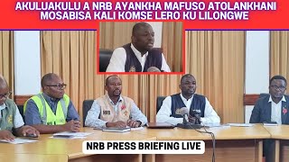 Nkumano Wa Atolankhani Ndi A Kulu Akula A National Registration Bureau  NRB Press Briefing [upl. by Nelram]