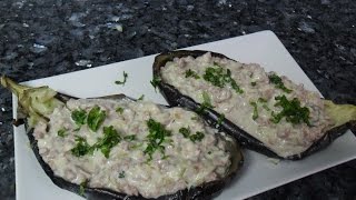 Berenjenas rellenas de carne picada y nata [upl. by Suinuj657]