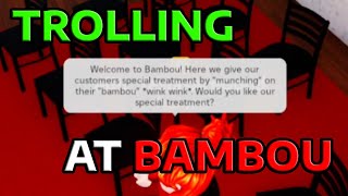 TROLLING AT BAMBOU TRAININGS  ROBLOX TROLLING [upl. by Baylor]