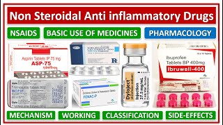 NSAIDS NONSTEROIDAL ANTIINFLAMMATORY DRUGS WORKING MECHANISM CLASSIFICATION USE SIDE EFFECTS [upl. by Aketal45]