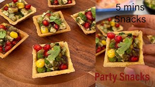 Just 5 mins Chapati Party Snacks  Canapes  Chat Papri  New Snacks Ideas  5 mins Snacks [upl. by Allicserp]