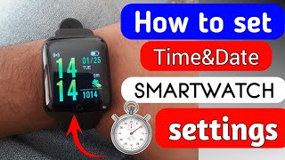 HOW TO SET THE TIME AND DATE ON SMART WATCH⏰  HOW TO CONNECT SMART WATCH WITH MOBILE [upl. by Coucher]