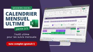 Créer un calendrier mensuel  Episode 23  Tuto Excel [upl. by Adnolrehs]