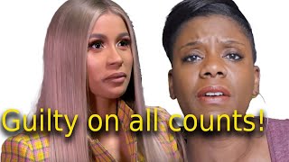 Tasha K blogger GUILTY on all counts in the rapper Cardi B lawsuit Will this end her channel [upl. by Nahtanaoj789]