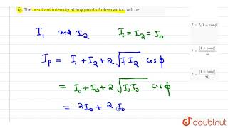 The intensity of interference waves in an interference pattern is same as I0 [upl. by Avera]