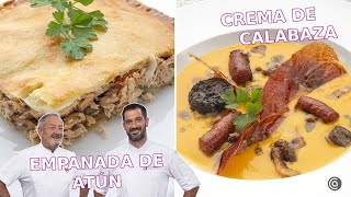 EMPANADA de atún y CREMA de CALABAZA con ibéricos  Joseba y Karlos Arguiñano [upl. by Follmer]