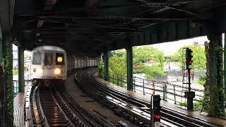 NYC Subway  R160 amp R46 F Trains  West 8th St  NY Aquarium [upl. by Eimmas]