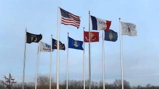 Flags blowing in the wind in Marengo [upl. by Tlaw]