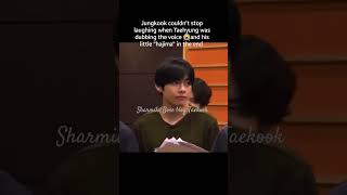 JK couldnt stop laughing hearing Vs dubbing 😂🤧taekook youtubeshorts vkook shorts [upl. by Rotciv433]