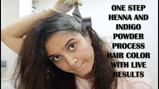 ONE STEP HENNA amp INDIGO POWDER APPLICATION FOR  2 IN 1 STEP TO COLOR GREY HAIR USING NATURAL COLOR [upl. by Hurwitz]