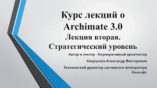 Лекции по ArchiMate Лекция 2 Стратегический уровень [upl. by Bret]