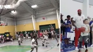 Carmelo Anthonys Son Kiyan Anthony Hits CLUTCH 3 pointer Carmelo Anthony Gets HYPE [upl. by Deeann]