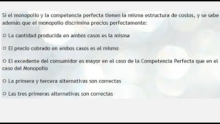 MICROECONOMÍA  Pregunta sobre la competencia perfecta y monopolio discriminador de precios [upl. by Ecitnerp]