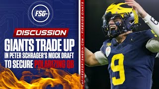 Giants Trade Up in Peter Schragers Mock Draft to Secure Polarizing Quarterback [upl. by Ajnin455]