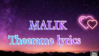 Malik movie song Theerame Theerame  Lyrics  Sushin Shyam Anwar Ali KS Chithra Sooraj Santhosh [upl. by Annola303]