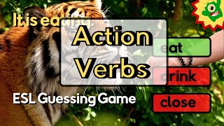 Action verbs for ESL students  English Guessing Game  Free Worksheets [upl. by Drooff]